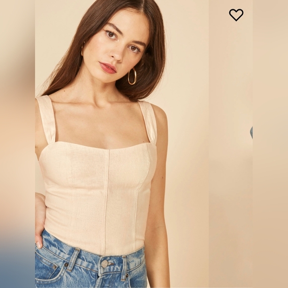 Reformation Garten Top, Cream, Size 6 - Picture 4 of 7